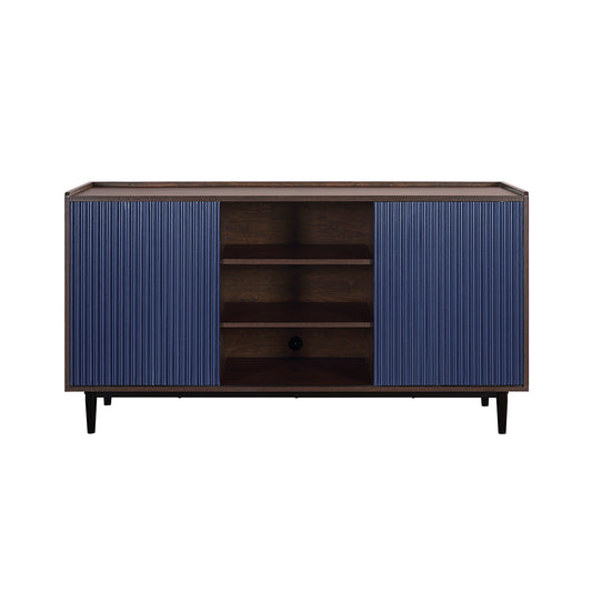 Duane Mid-Century Modern Fluted Sideboard with Ample Cabinet Storage and Retro Legs