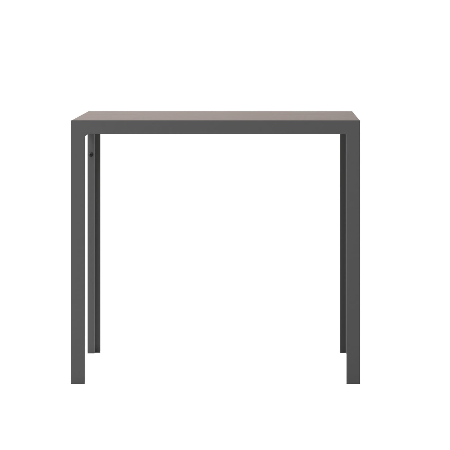 Finch Commercial Grade Outdoor Dining Table 55" x 31" with Faux Teak Poly Slats and Metal Frame, Gray/Gray Gray Top/Gray Frame