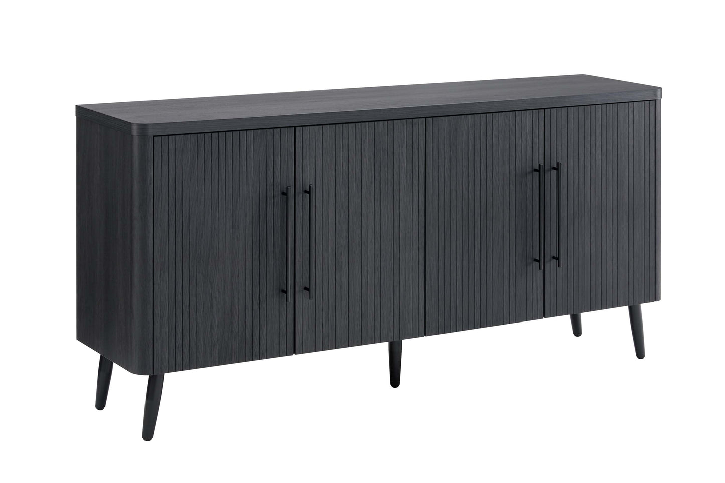 Jodie Mid-Century Modern Fluted Sideboard with Ample Storage and Shelving SB001