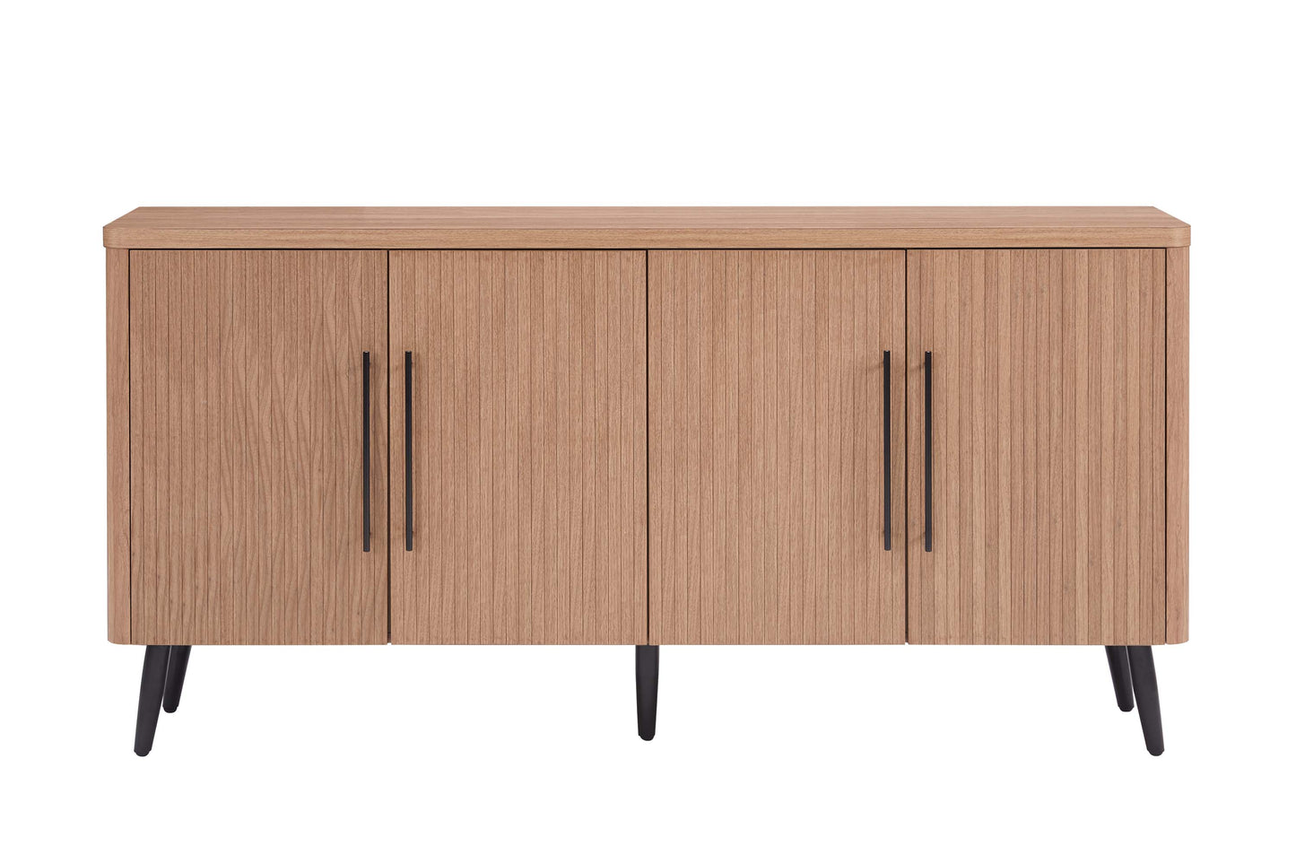 Jodie Mid-Century Modern Fluted Sideboard with Ample Storage and Shelving SB001