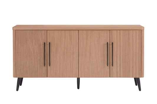 Jodie Mid-Century Modern 65" Fluted Sideboard in Maple SB001-MP