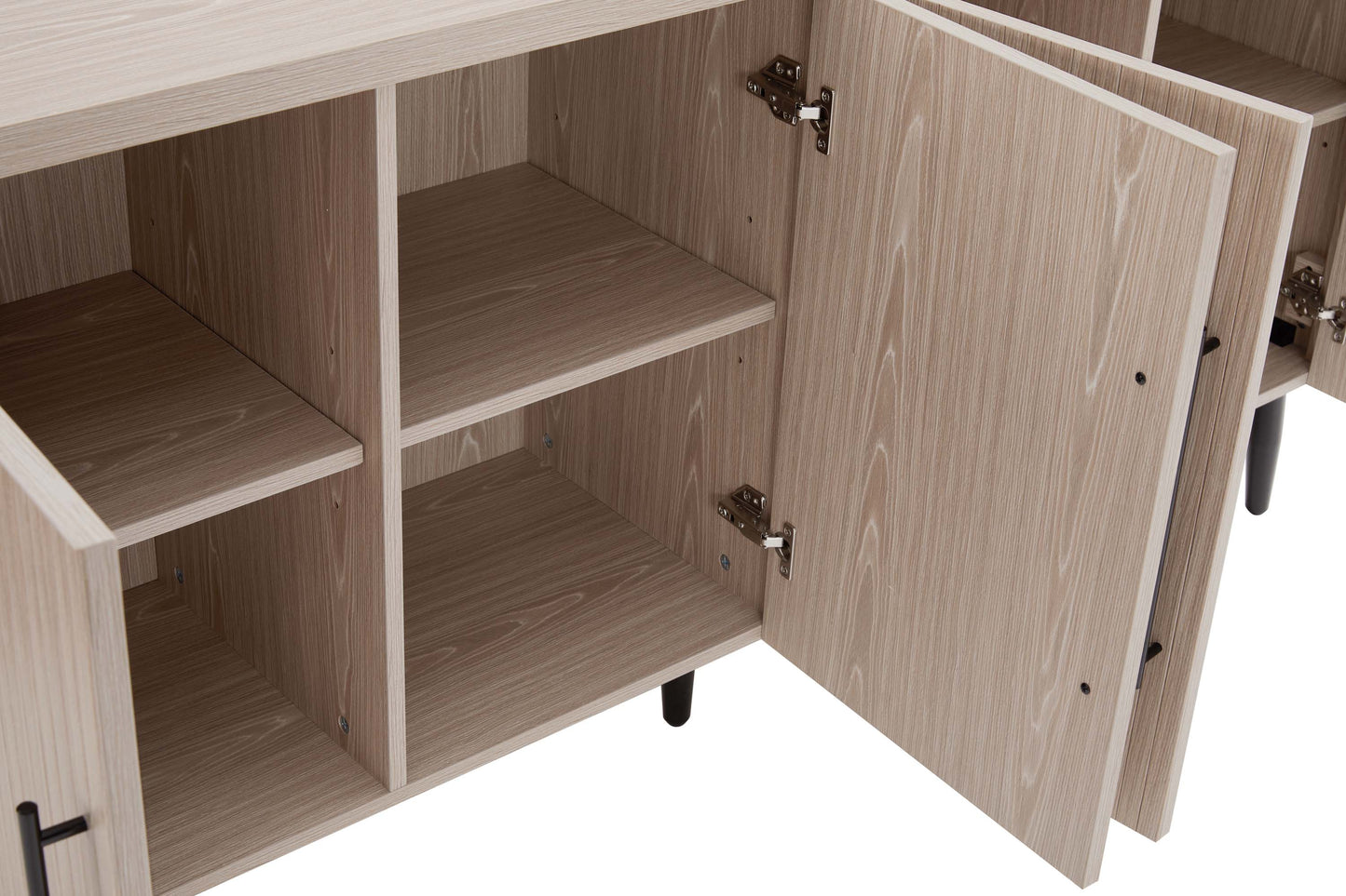 Jodie Mid-Century Modern Fluted Sideboard with Ample Storage and Shelving SB001