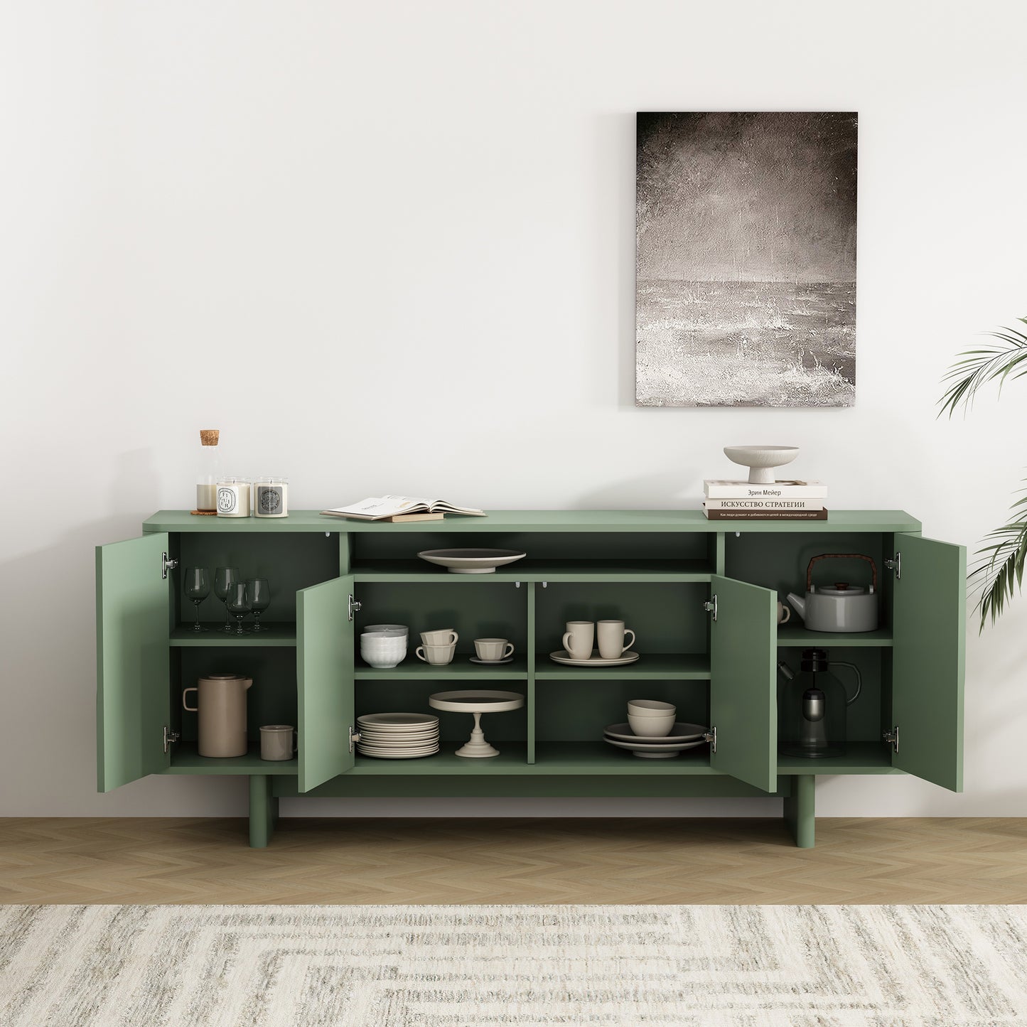 Ella Modern 71" Sideboard Contemporary Storage Buffet for Living Room Dining