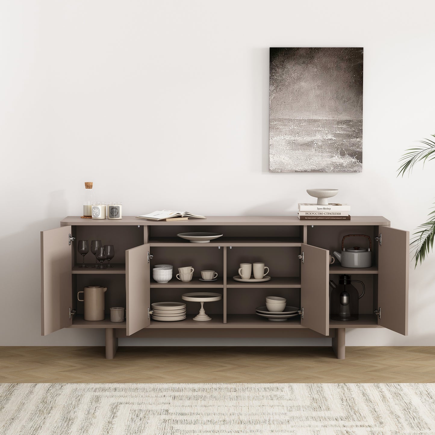 Ella Modern 71" Sideboard Contemporary Storage Buffet for Living Room Dining