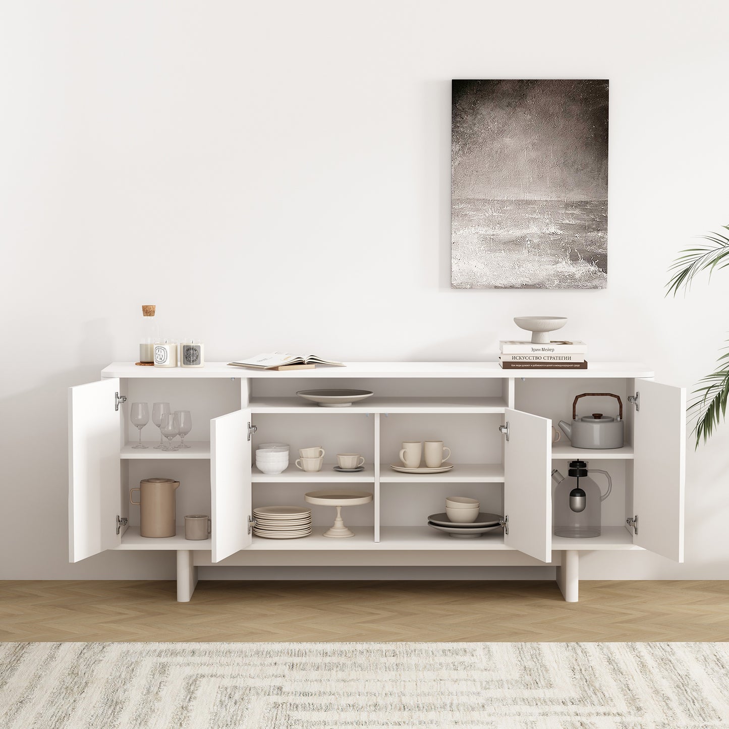 Ella Modern 71" Sideboard Contemporary Storage Buffet for Living Room Dining