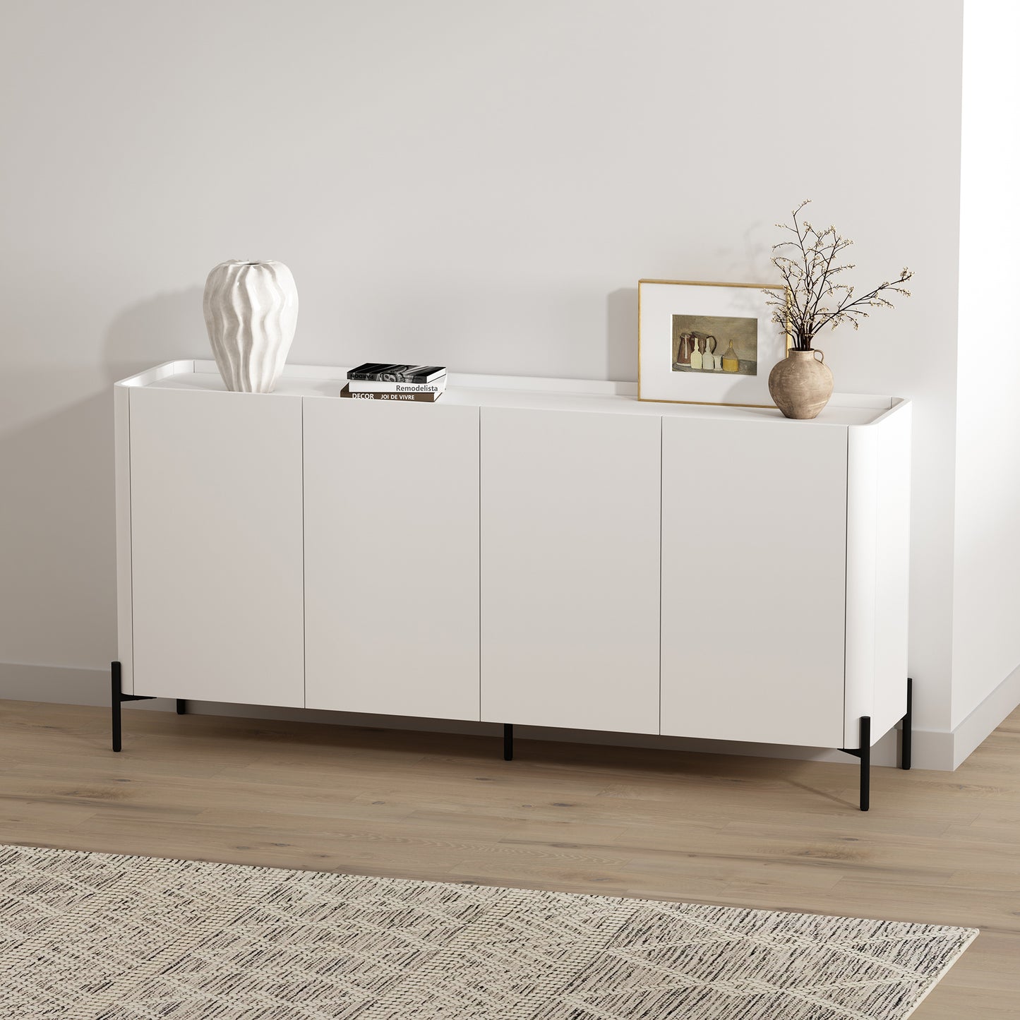 Abbey Modern Sideboard SB006 – Contemporary Storage Cabinet with Drawers and Doors