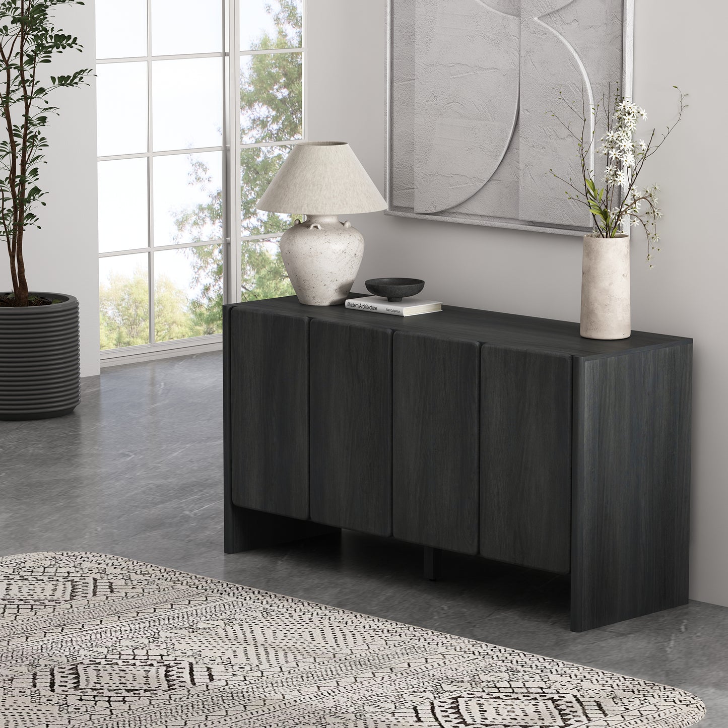Linda Modern 60" Sideboard in Charcoal Gray SB008-GY