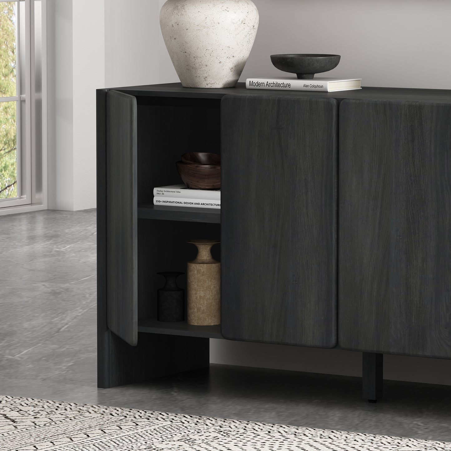 Linda Modern 60" Sideboard in Charcoal Gray SB008-GY