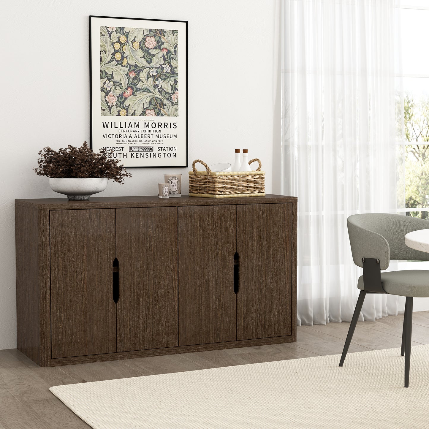 Rivington Modern 60" Sideboard in Walnut SB009-BR