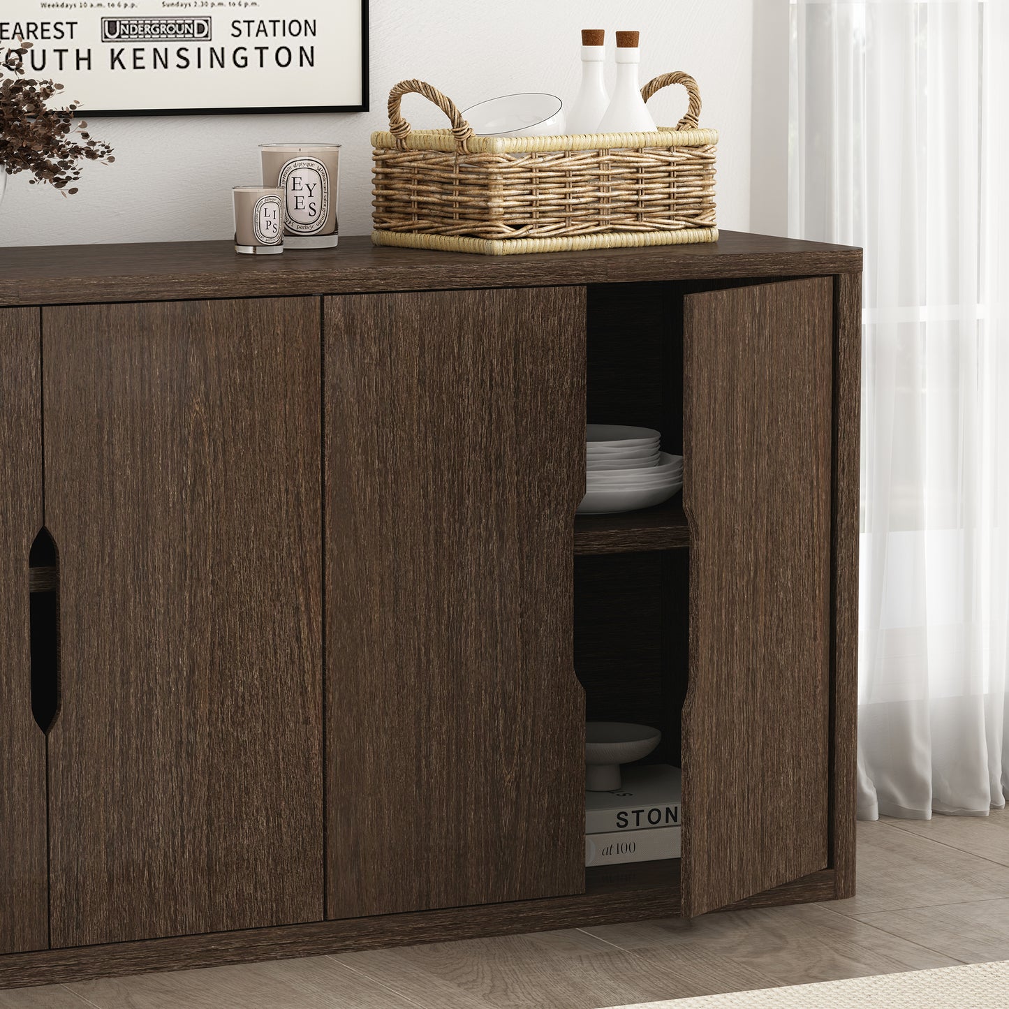 Rivington Modern 60" Sideboard in Walnut SB009-BR