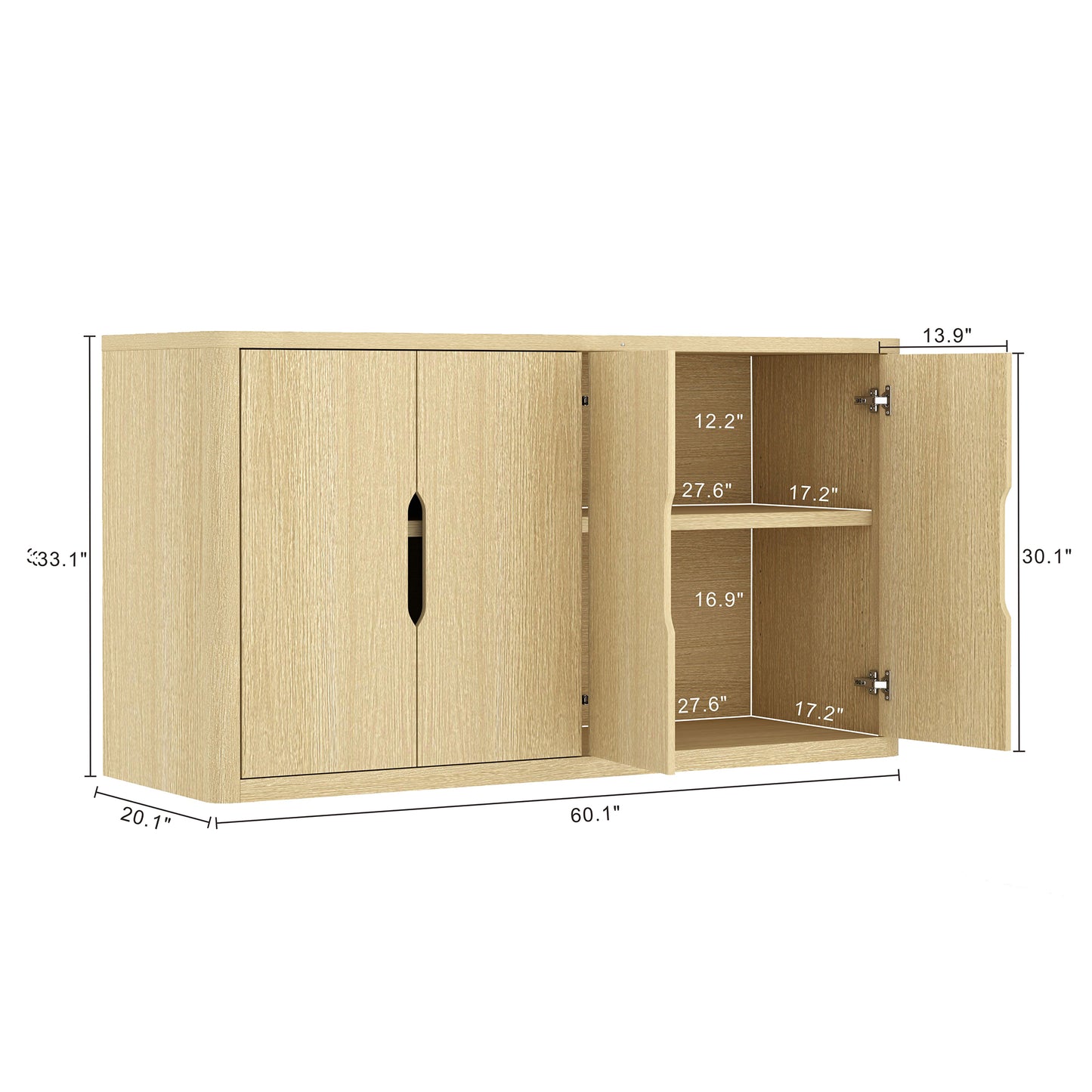 Rivington Modern 60" Sideboard in Natural Oak SB009-NA