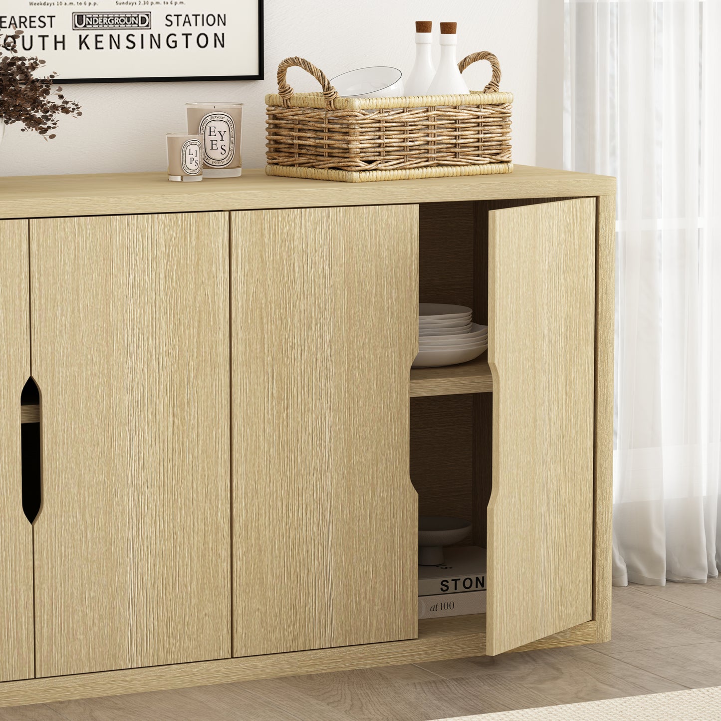 Rivington Modern 60" Sideboard in Natural Oak SB009-NA