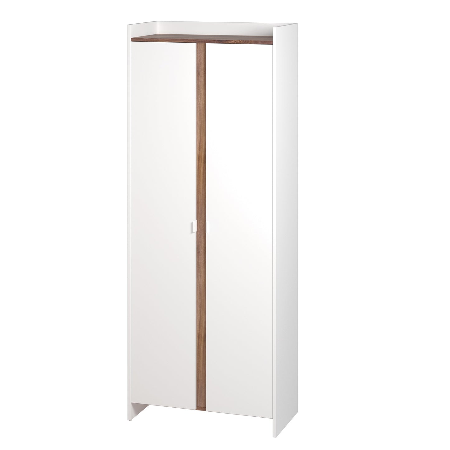 Manhattan Comfort Mid-Century Modern Ratzer Storage Cabinet with 11 Shelves in White and Brown SC-317AMC193
