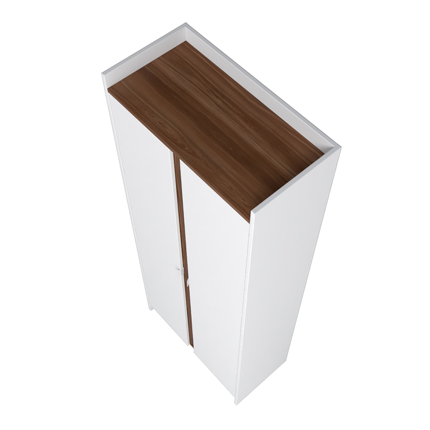 Manhattan Comfort Mid-Century Modern Ratzer Storage Cabinet with 11 Shelves in White and Brown SC-317AMC193