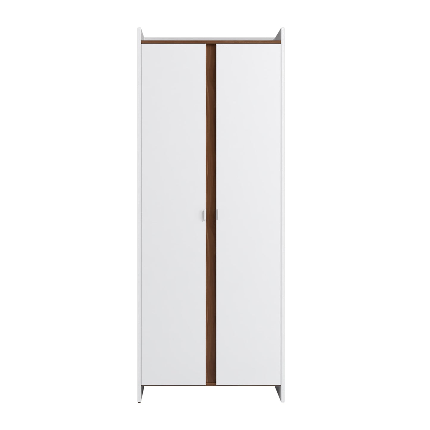 Manhattan Comfort Mid-Century Modern Ratzer Storage Cabinet with 11 Shelves in White and Brown SC-317AMC193