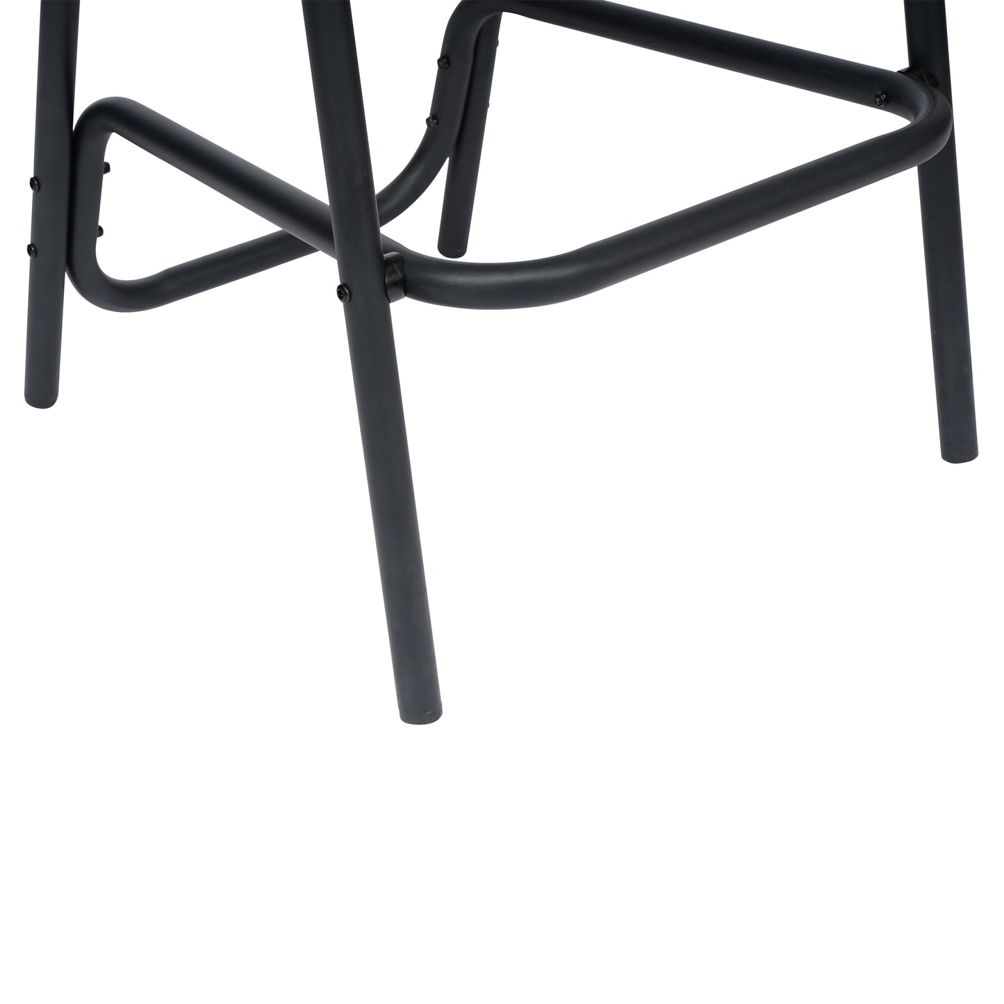 Lila Commercial Grade Indoor-Outdoor PE Rattan Restaurant Barstool with Black Aluminum Frame and Footrest in Gray Gray