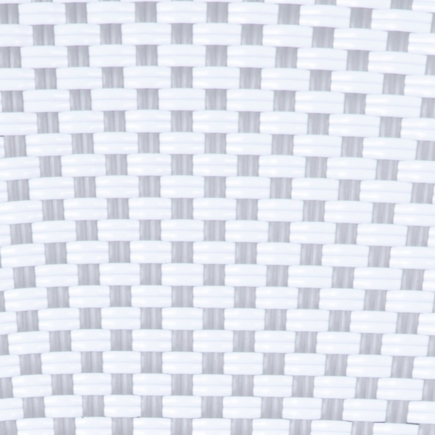 Lourdes Indoor/Outdoor Commercial Bistro 31.5" Table, White and Gray PE Rattan, Glass Top with 4 Stack Chairs - Natural Frame White & Gray Rattan/Natural Frame