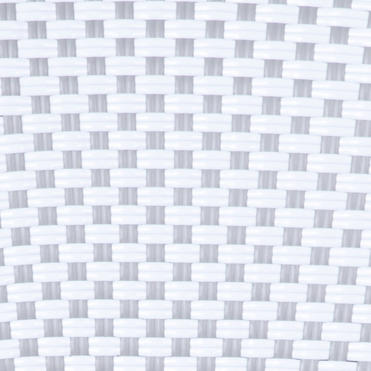 Lourdes Indoor/Outdoor Commercial Bistro 31.5" Table, White and Gray PE Rattan, Glass Top, Bamboo Print Aluminum Frame in Natural White & Gray Rattan/Natural Frame