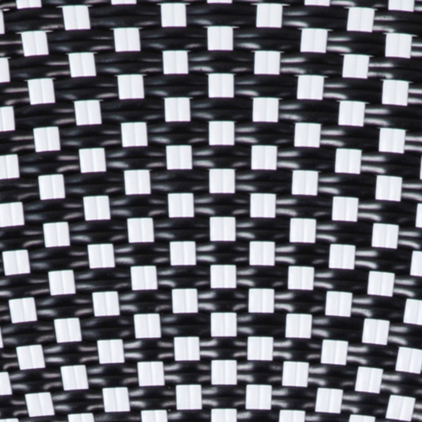 Lourdes Indoor/Outdoor Commercial Thonet Bistro Stacking Chair, Black and White PE Rattan and Bamboo Print Aluminum Frame in Natural Black & White/Natural Frame