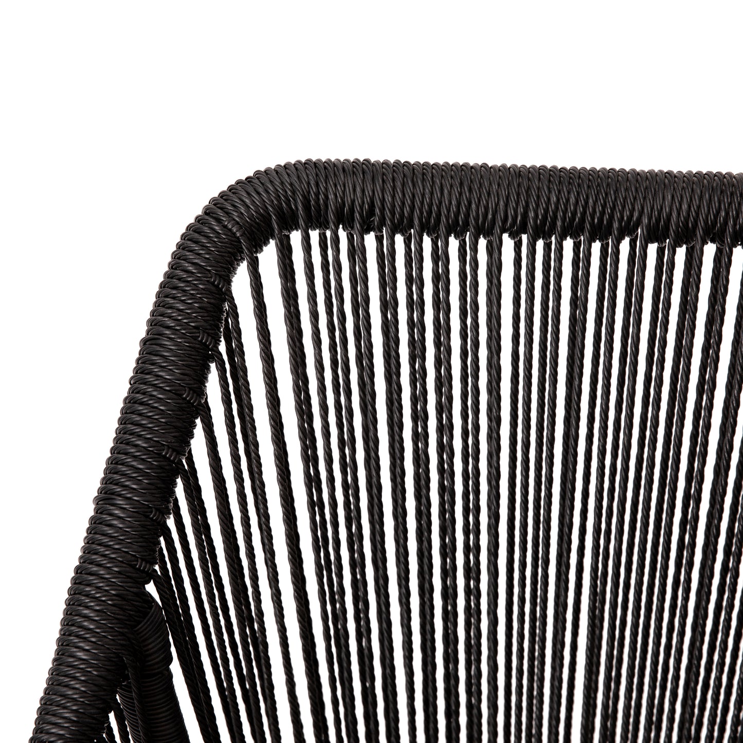 Kallie Set of 2 All-Weather Black Woven Stacking Club Chairs with Rounded Arms & Gray Zippered Seat Cushions Gray Cushion/Black Frame