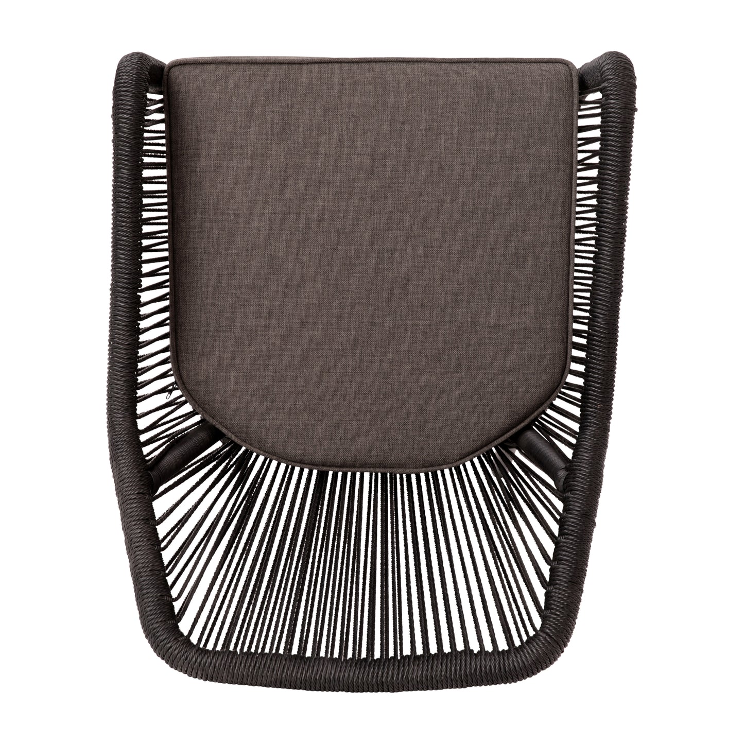 Kallie Set of 2 All-Weather Black Woven Stacking Club Chairs with Rounded Arms & Gray Zippered Seat Cushions Gray Cushion/Black Frame