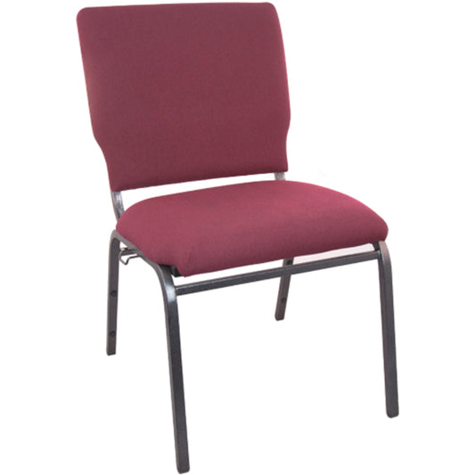 Advantage Maroon Multipurpose Church Chairs - 18.5 in. Wide Maroon Fabric/Silver Vein Frame SEPCHT185-104