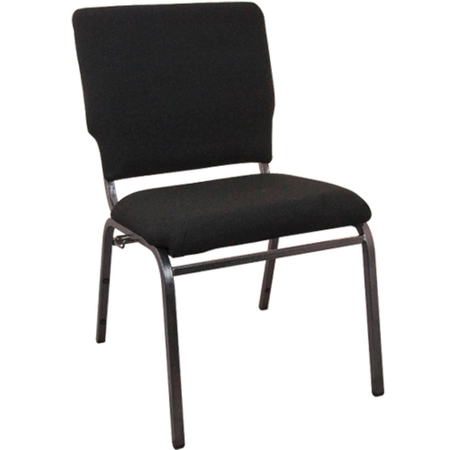 Advantage Black Multipurpose Church Chairs - 18.5 in. Wide Black Fabric/Silver Vein Frame