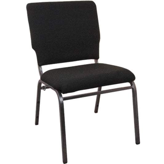Advantage Black Multipurpose Church Chairs - 18.5 in. Wide Black Fabric/Silver Vein Frame SEPCHT185-108
