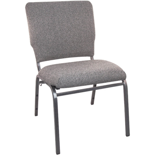 Advantage Charcoal Gray Multipurpose Church Chairs - 18.5 in. Wide Charcoal Gray Fabric/Silver Vein Frame SEPCHT185-111