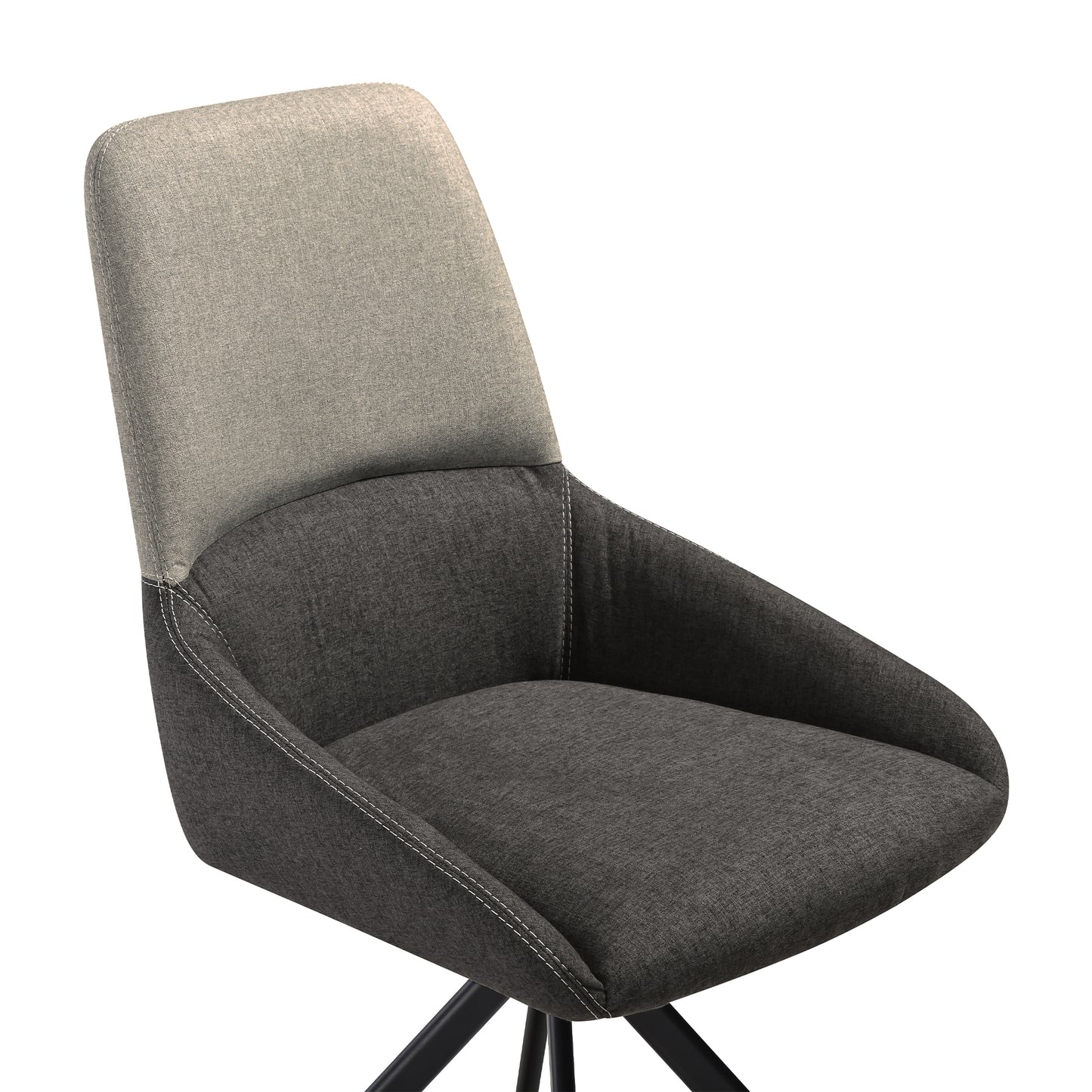 Alora Maverick 5 Piece Extendable Dining Set with Two-Tone Gray Fabric Chairs