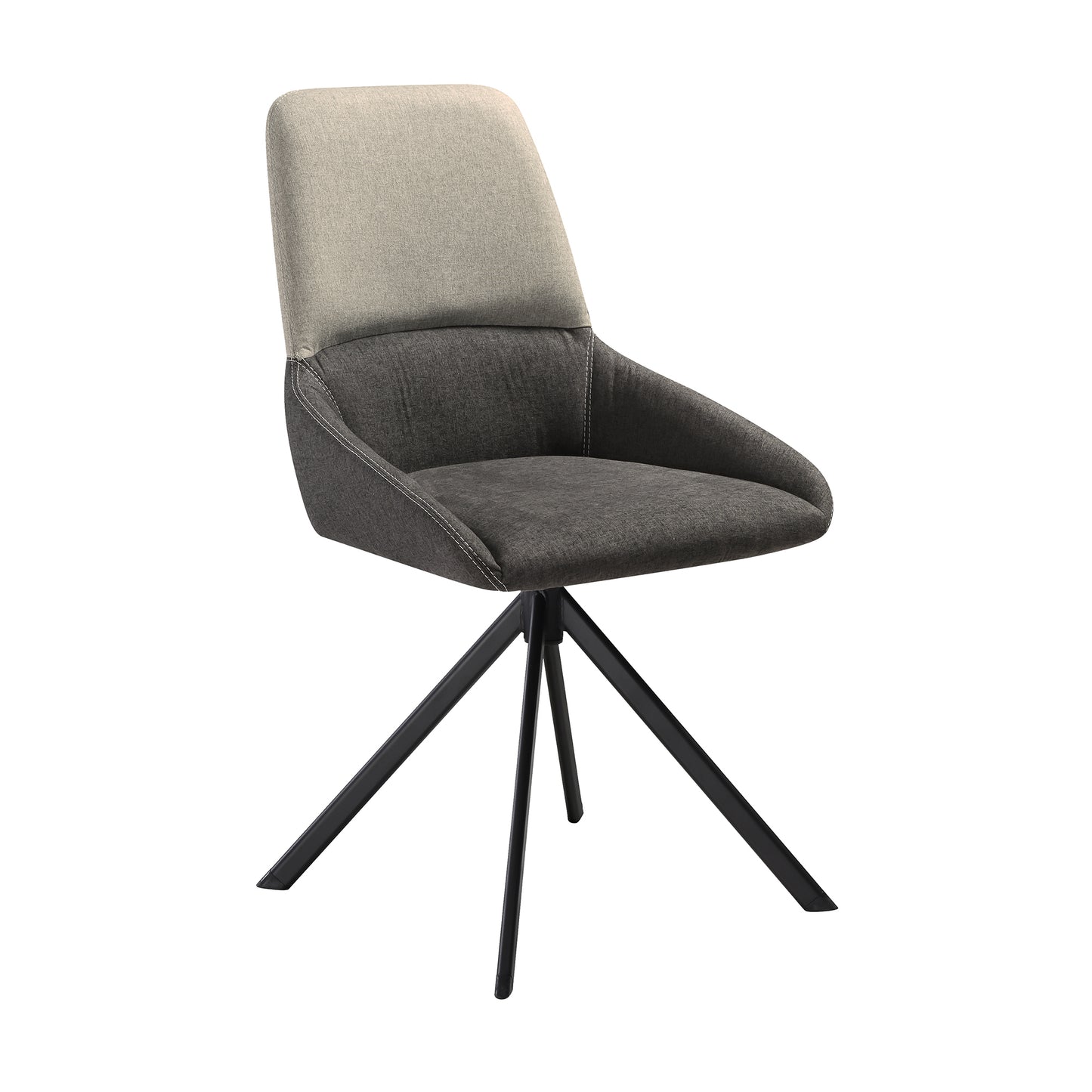 Alora Maverick 7 Piece Extendable Dining Set with Two-Tone Gray Fabric Chairs