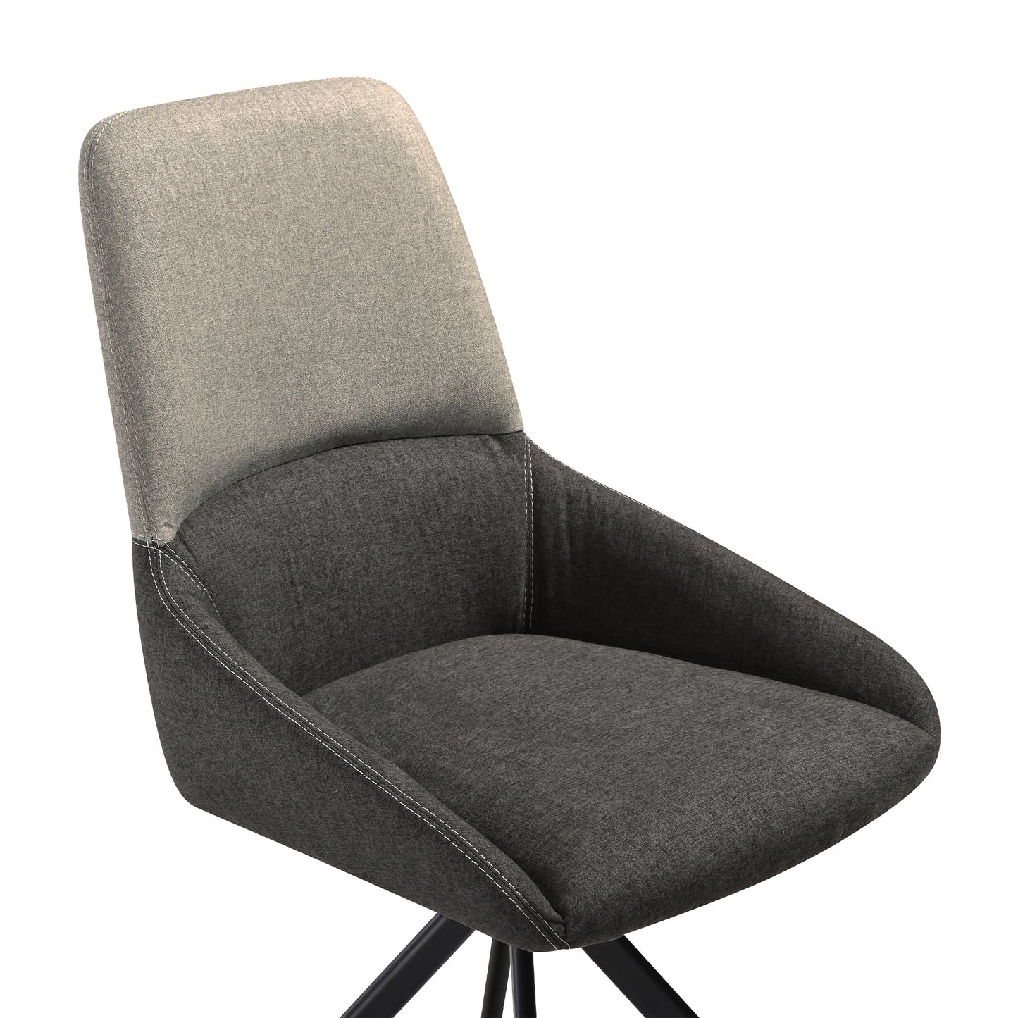 Alora Maverick 7 Piece Extendable Dining Set with Two-Tone Gray Fabric Chairs