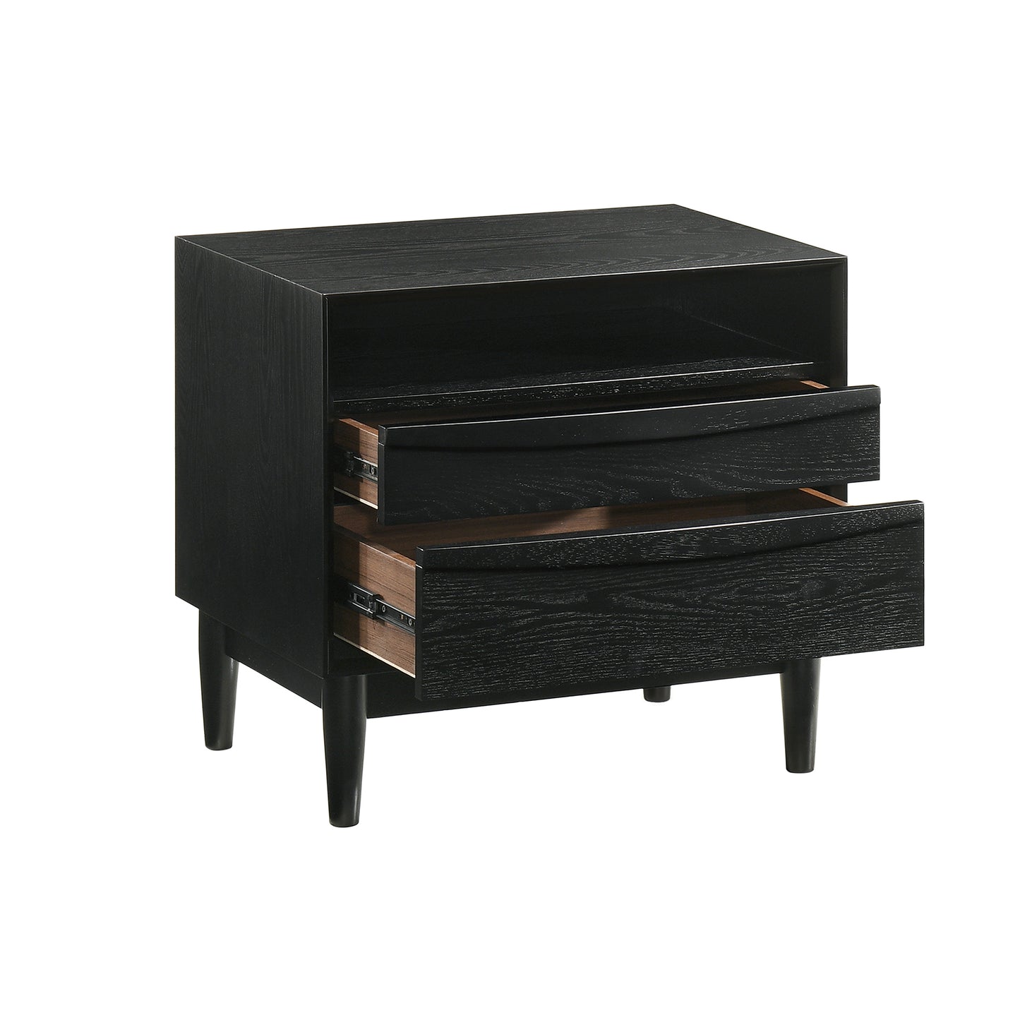 Artemio Queen 3 Piece Wood Bedroom Set in Black Finish