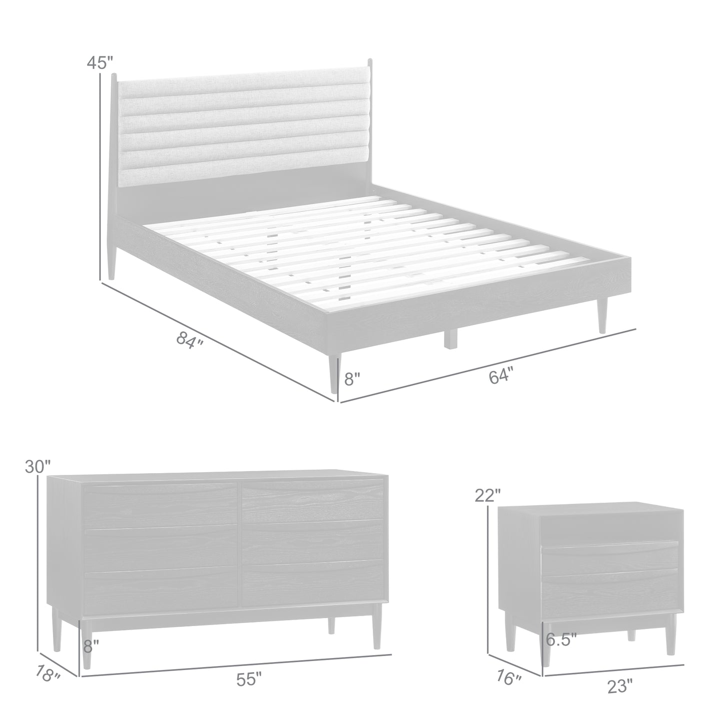 Artemio Queen 4 Piece Wood Bedroom Set in Black Finish