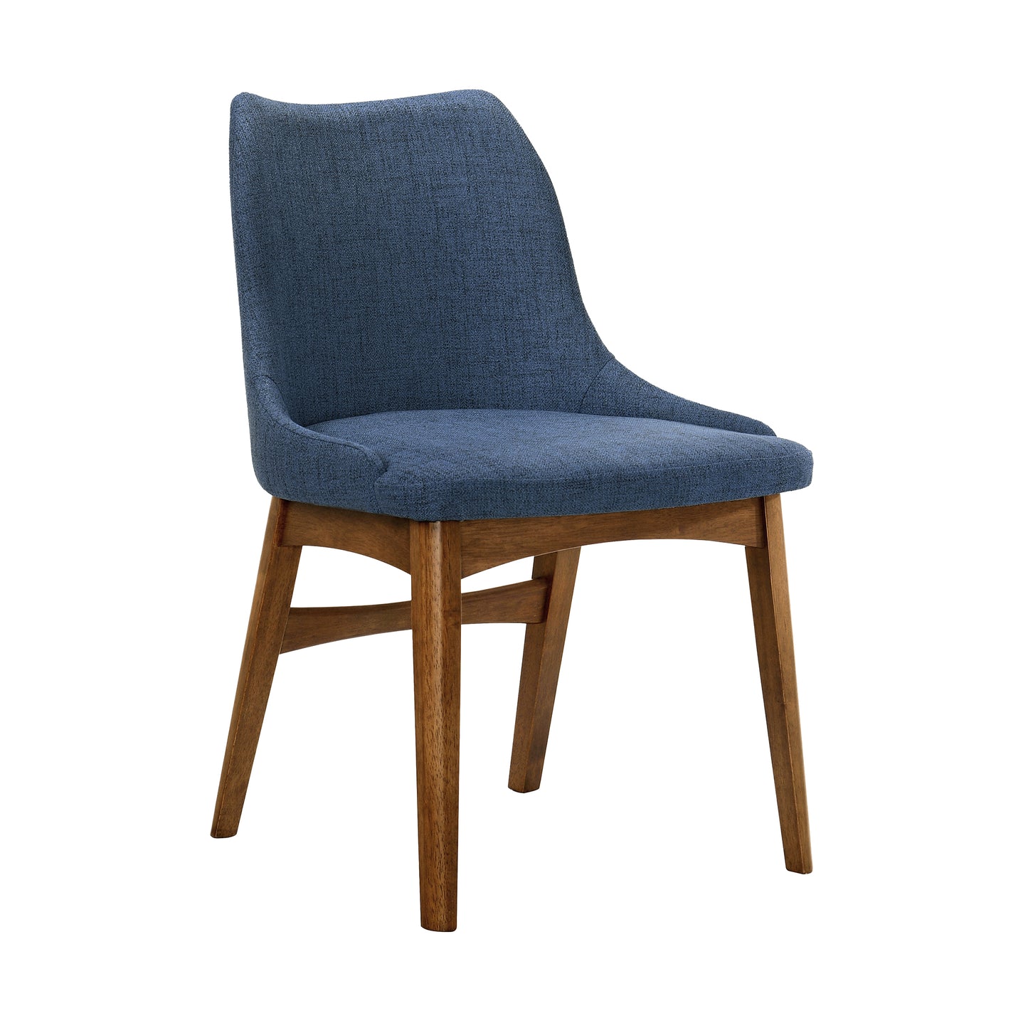 Arcadia and Azalea 48" Round Blue and Walnut Wood 5 Piece Dining Set