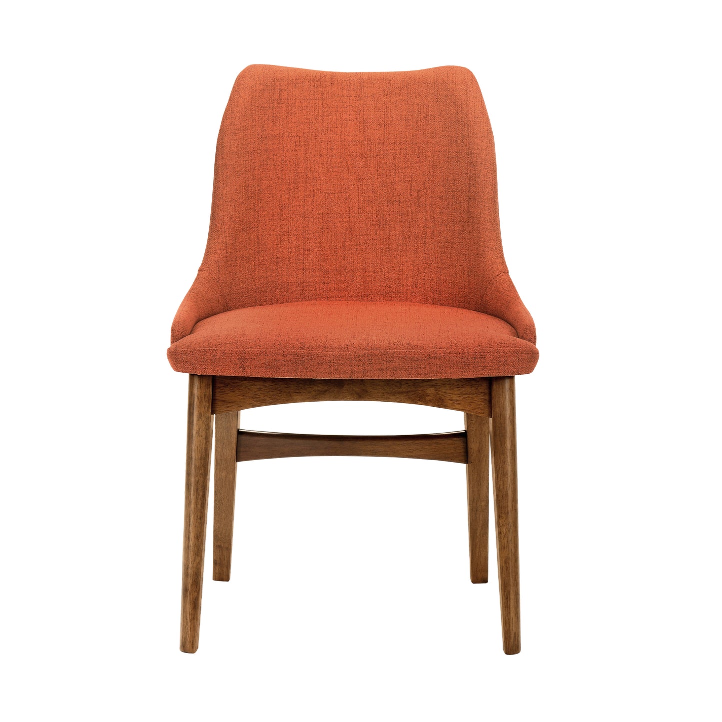 Arcadia and Azalea 48" Round Orange and Walnut Wood 5 Piece Dining Set