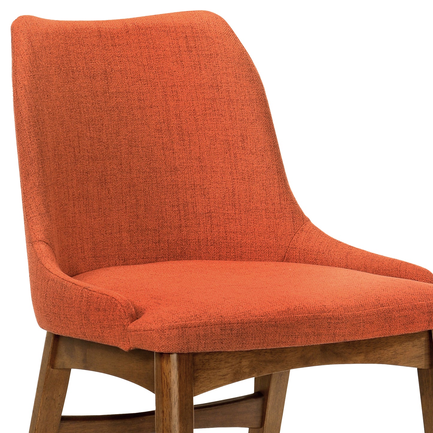Arcadia and Azalea 48" Round Orange and Walnut Wood 5 Piece Dining Set