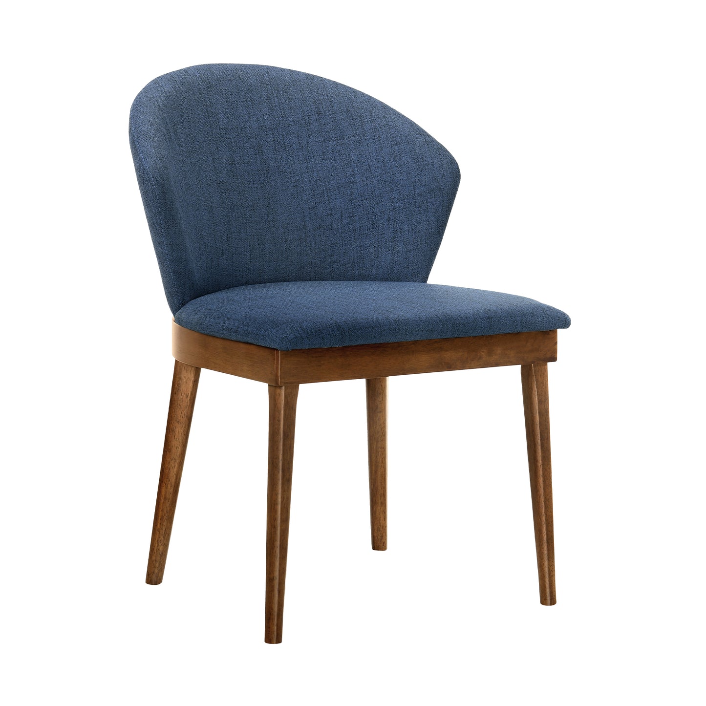 Arcadia and Juno 42" Round Blue and Walnut Wood 5 Piece Dining Set