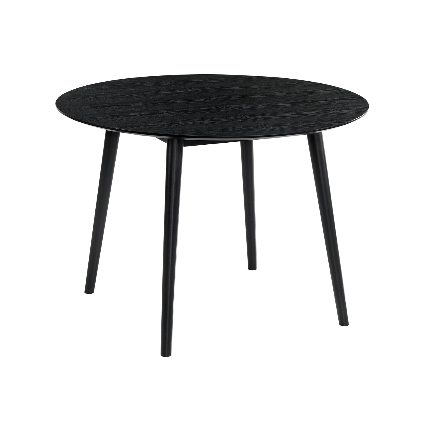 Arcadia and Renzo 42" Round Gray and Black Wood 5 Piece Dining Set