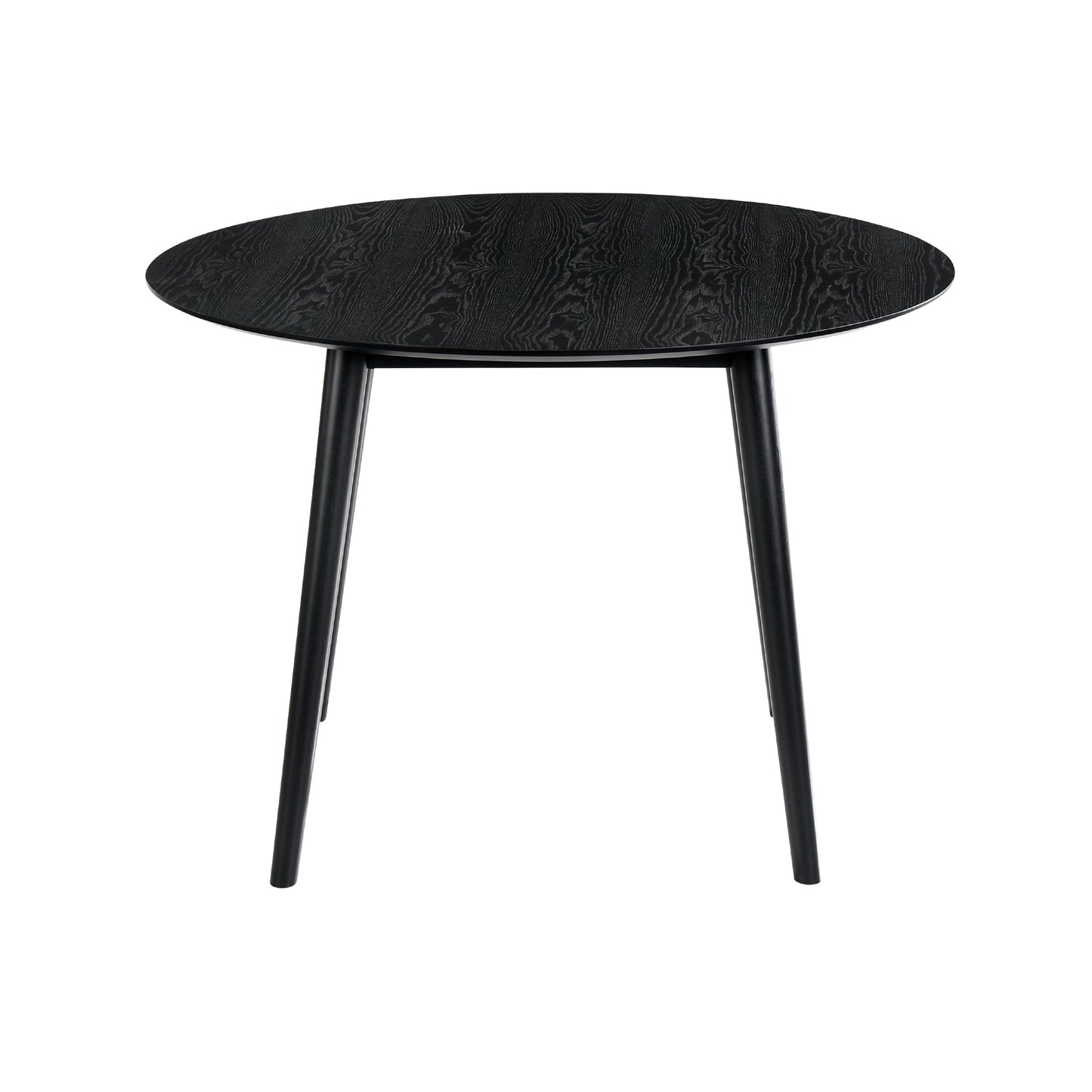 Arcadia and Renzo 42" Round Gray and Black Wood 5 Piece Dining Set