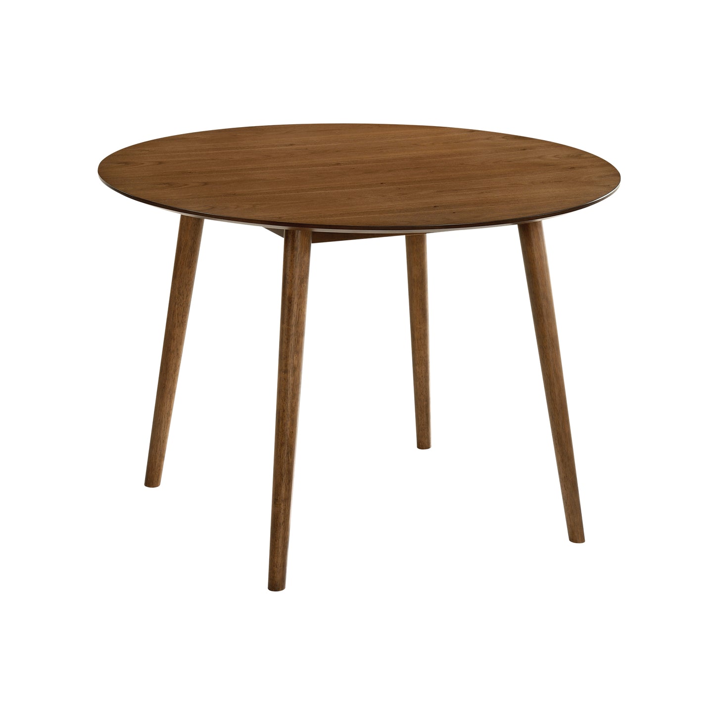 Arcadia and Renzo 42" Round Blue and Walnut Wood 5 Piece Dining Set