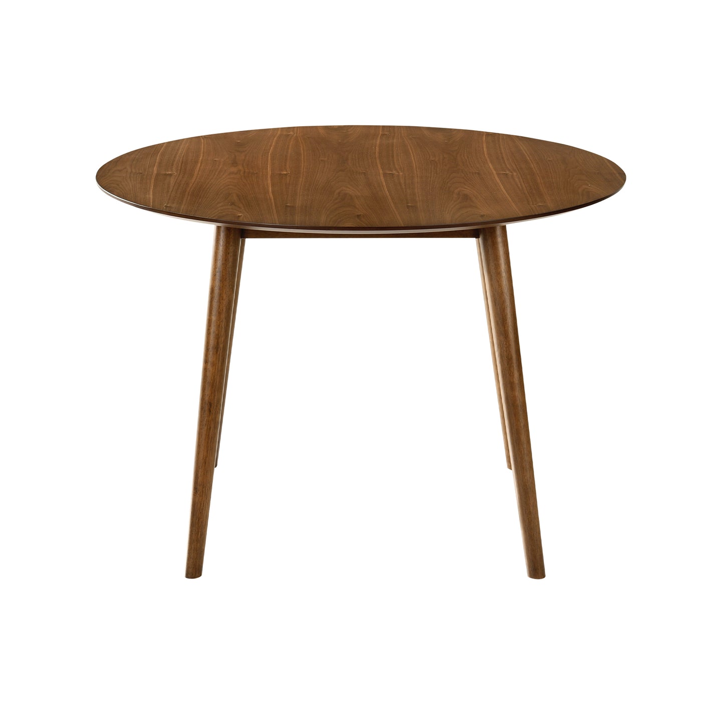 Arcadia and Renzo 42" Round Blue and Walnut Wood 5 Piece Dining Set