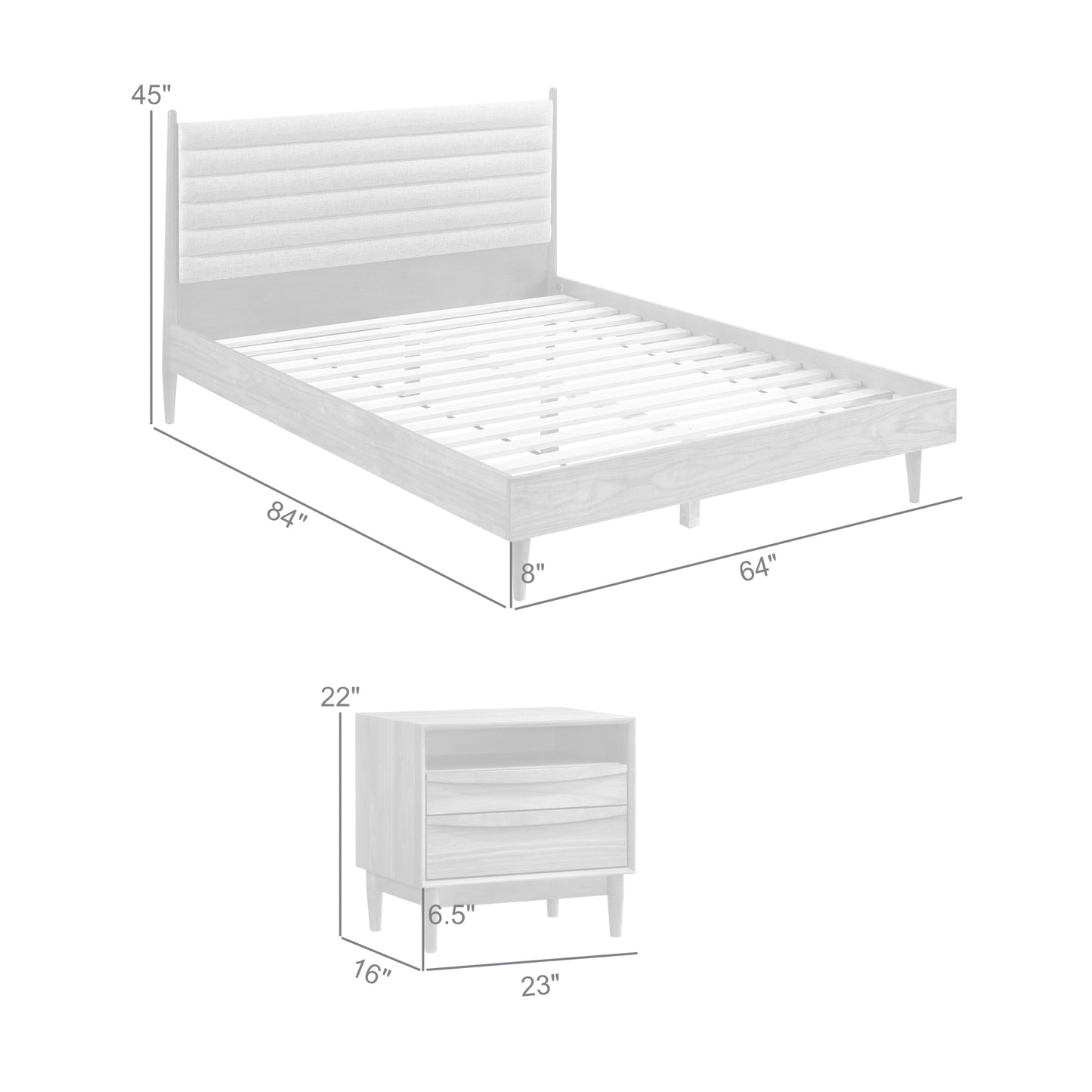 Artemio Queen 3 Piece Wood Bedroom Set in Walnut Finish