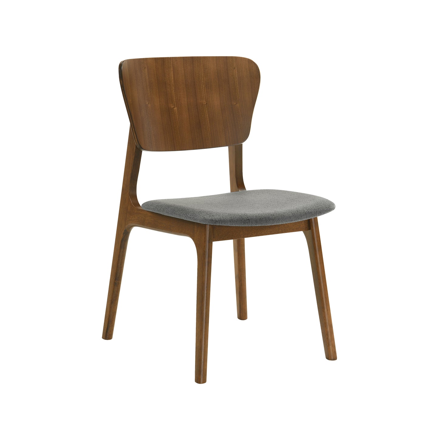 Kalia 5 Piece Wood Dining Set in Walnut Finish with Charcoal Fabric