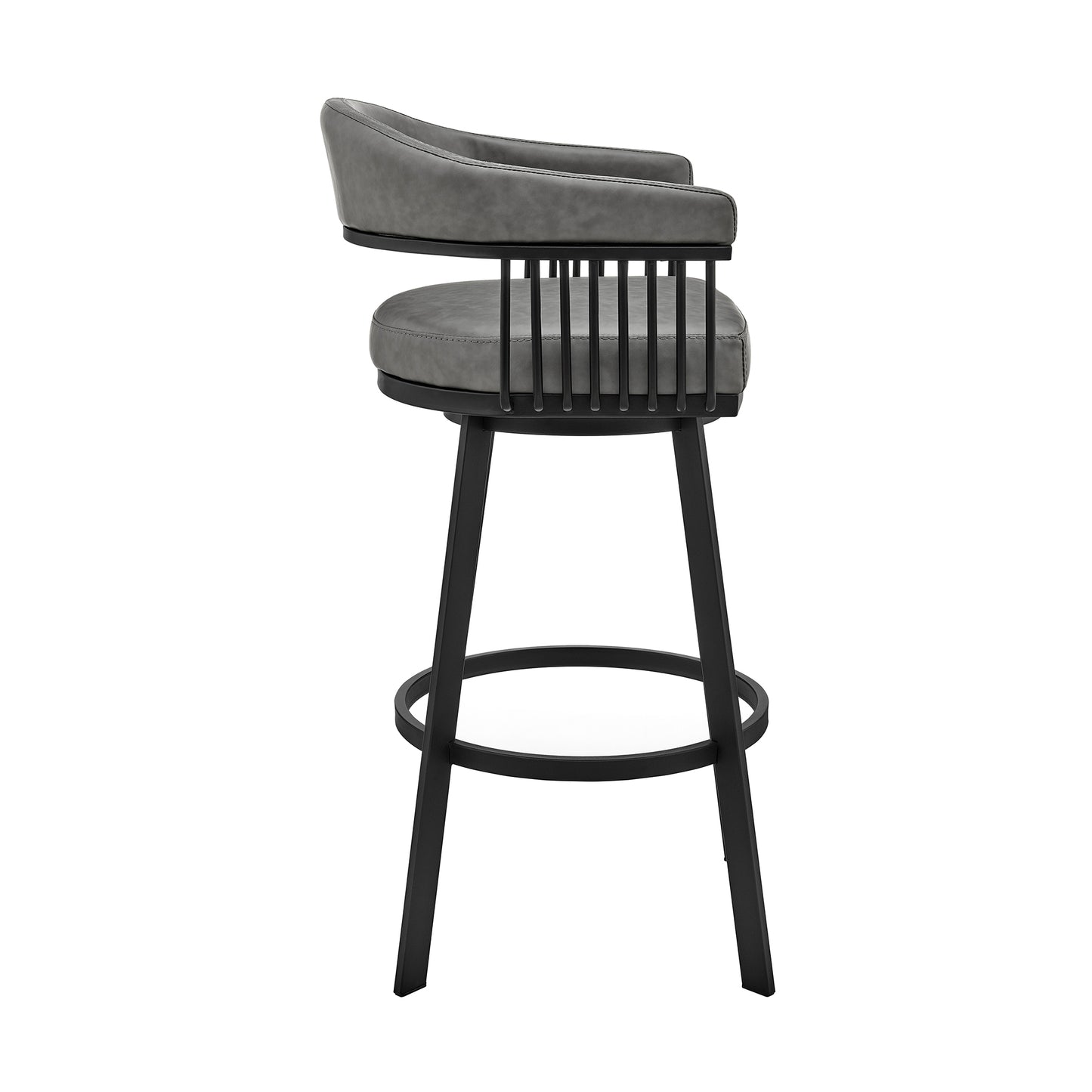 Naomi and Chelsea 3-Piece Counter Height Dining Set in Black Metal and Gray Faux Leather