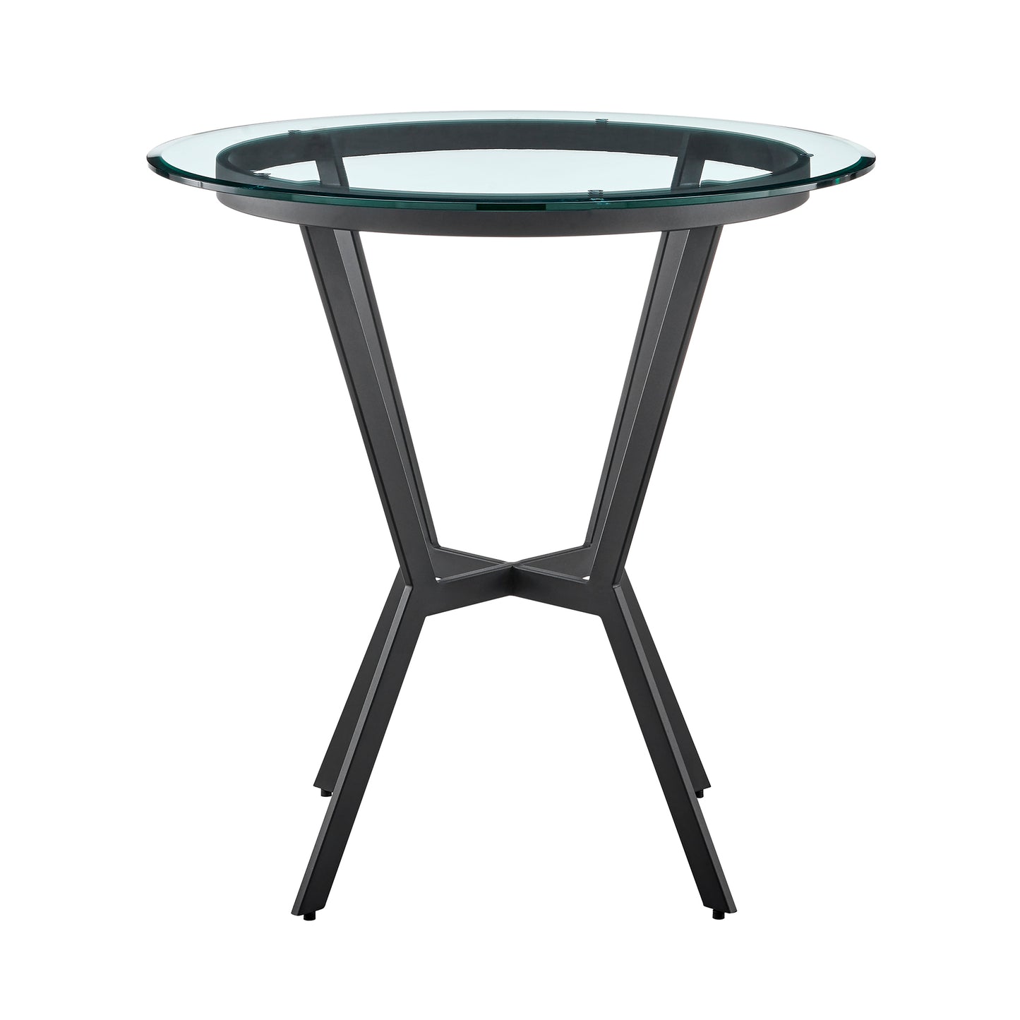 Naomi and Chelsea 4-Piece Counter Height Dining Set in Black Metal and Gray Faux Leather