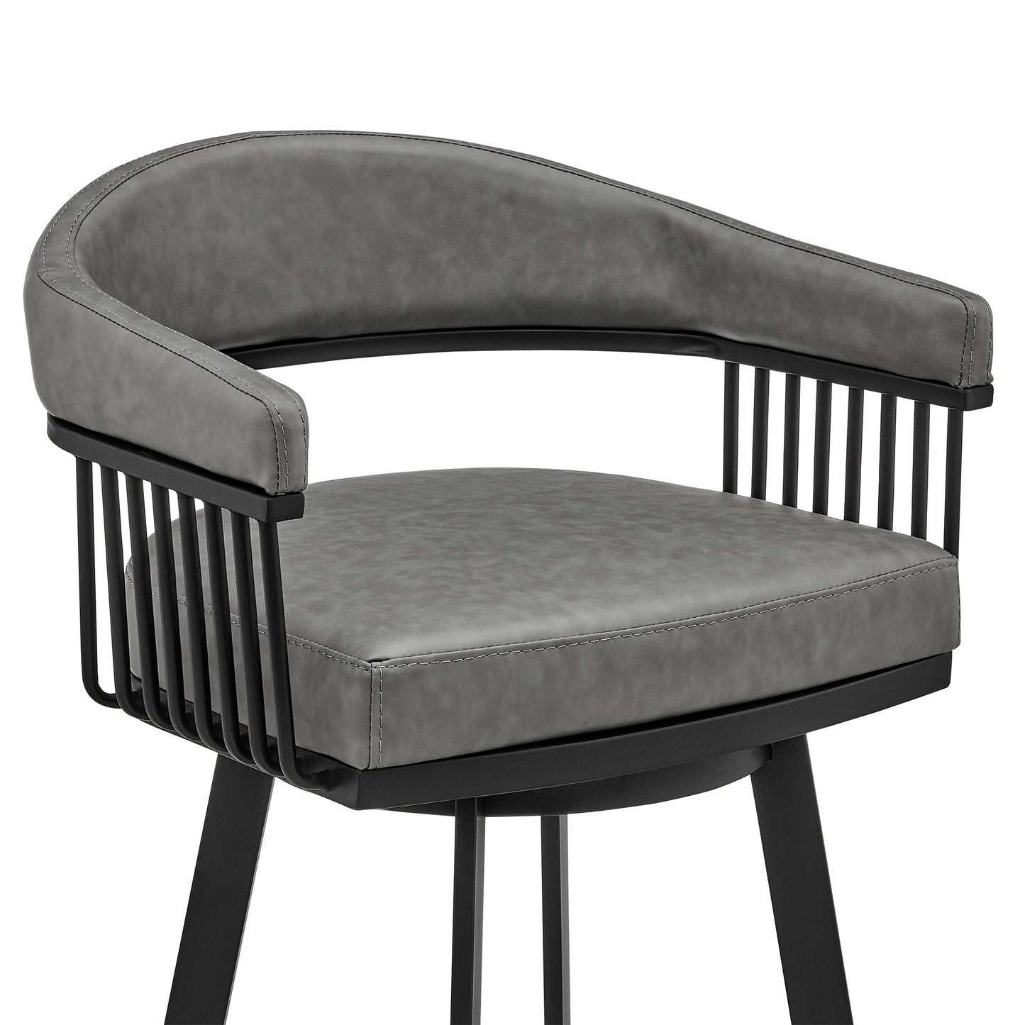 Naomi and Chelsea 5-Piece Counter Height Dining Set in Black Metal and Gray Faux Leather