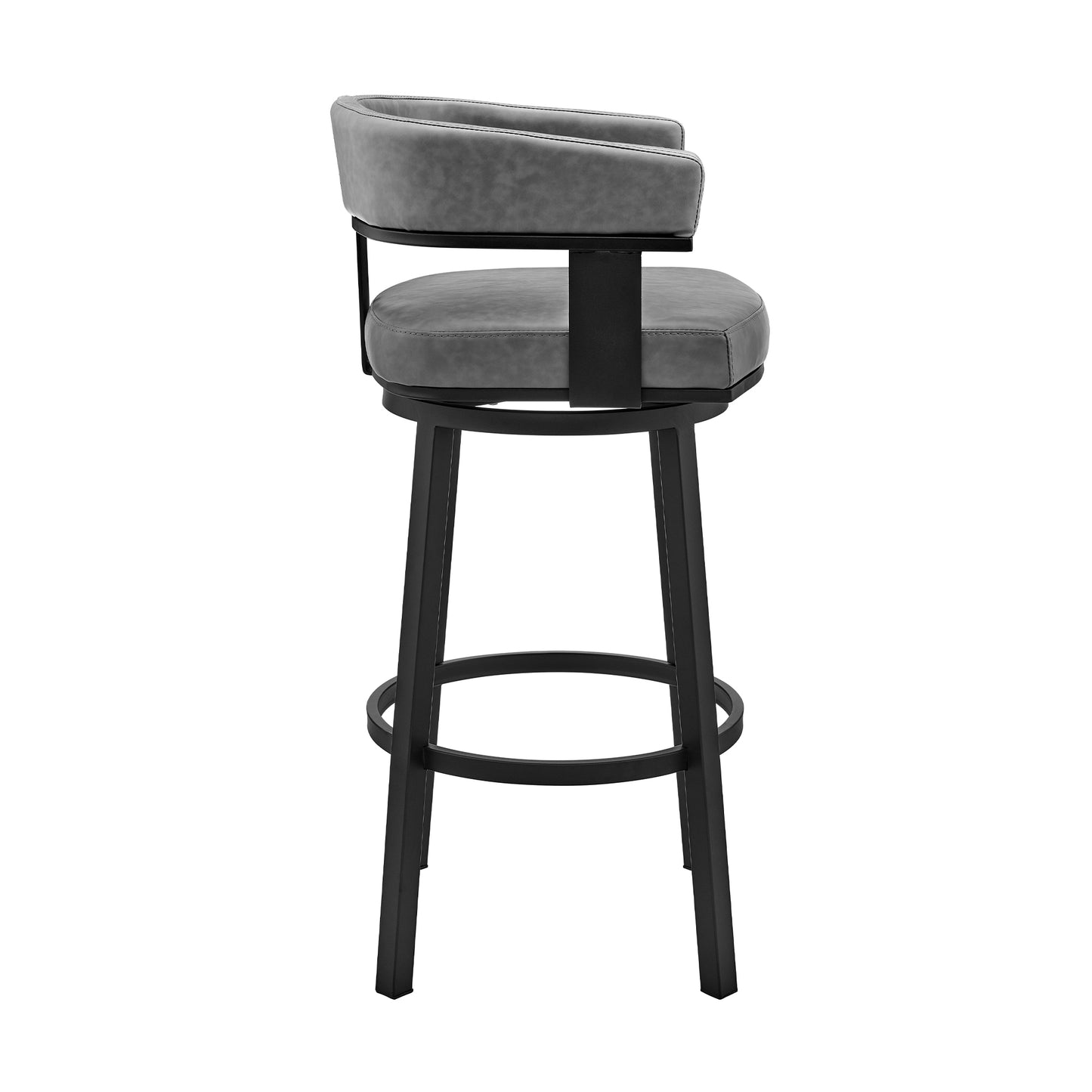 Naomi and Lorin 4-Piece Counter Height Dining Set in Black Metal and Gray Faux Leather