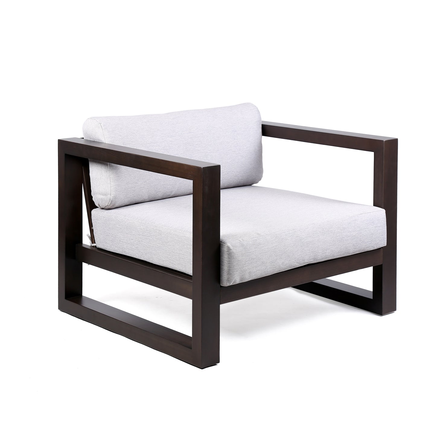 Paradise 4 Piece Outdoor Dark Eucalyptus Wood Sofa Seating Set with Gray Cushions