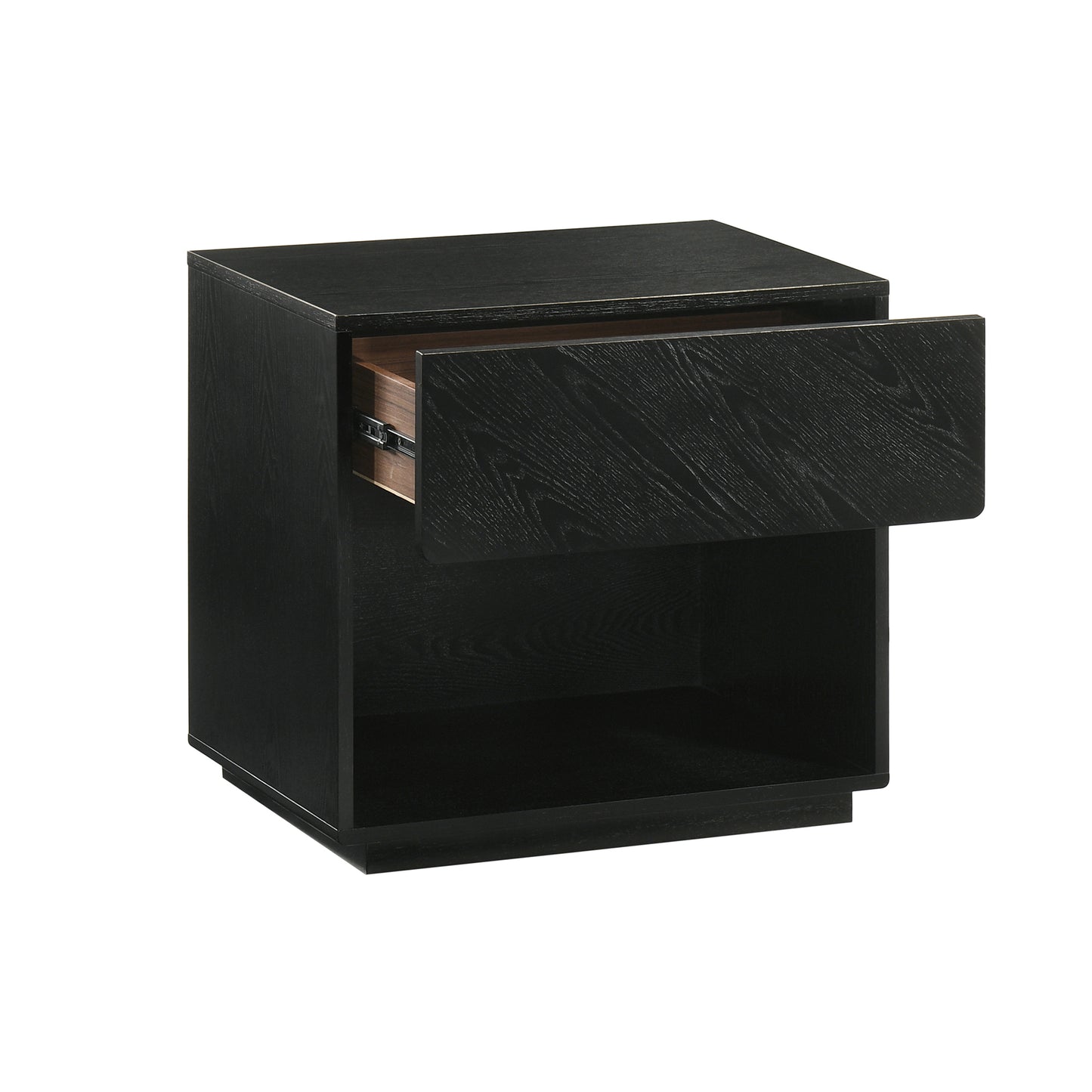 Petra King 4 Piece Wood Bedroom Set in Black Finish